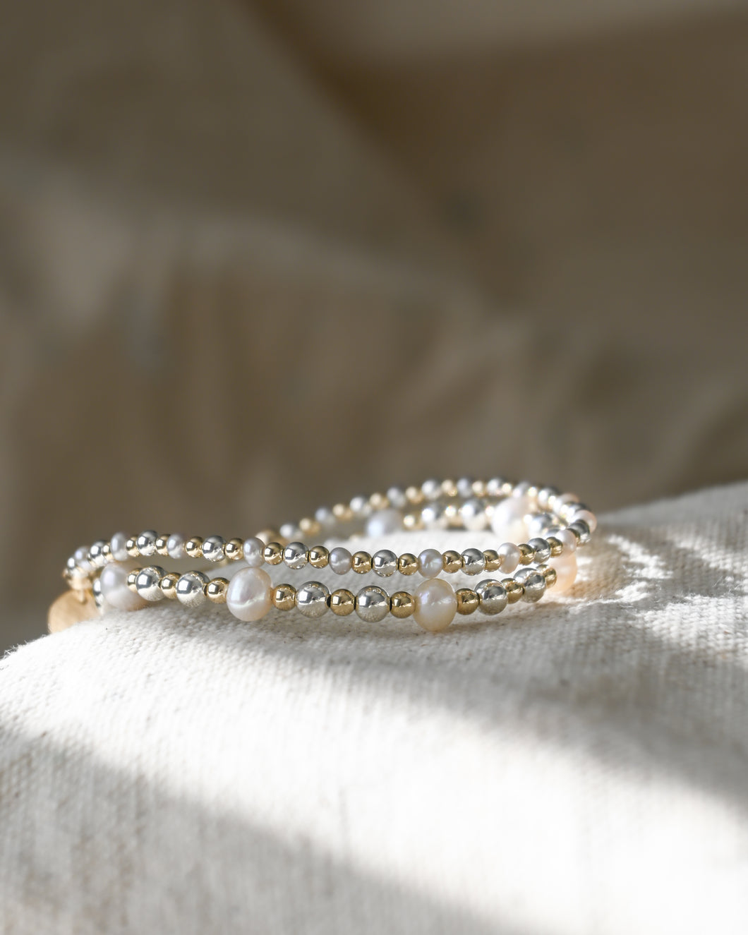 Mixed Pearl Set  |  pearl + gold/sterling silver